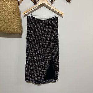 Abercrombie & Fitch Black, White & Red Floral Midi Skirt